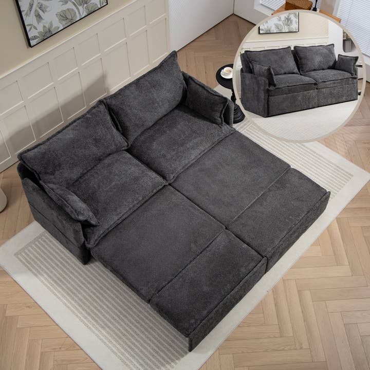 BlakOutlet - Wholesale Sofa - 73.6inch Pull Out Sofa Bed,3-in-1 corduroy Convertible Sleeper Sofa Couch