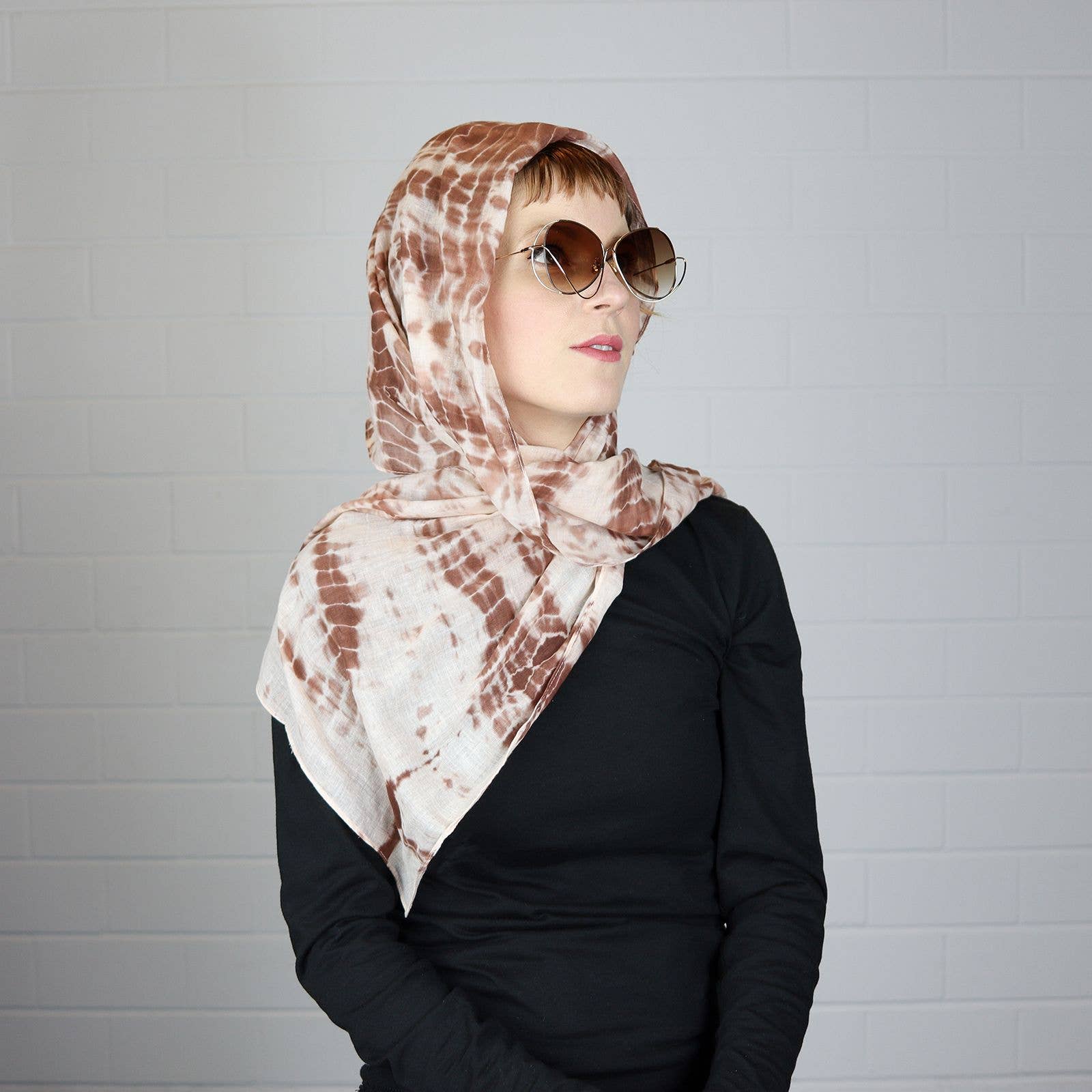 Tribal Trade GmbH - Vendita all'ingrosso Sciarpa - Unisex - Sciarpa Bamboo marrone tie dye 40x140 cm Fazzoletto da collo10