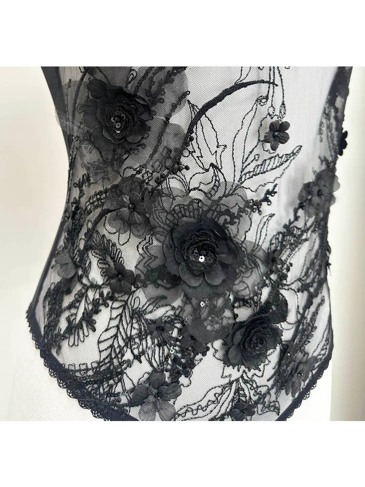 Carol Coelho Intimates – wholesale Lingerie bodysuit – Women's – Aphrodite 3D Embroidered Bodysuit5