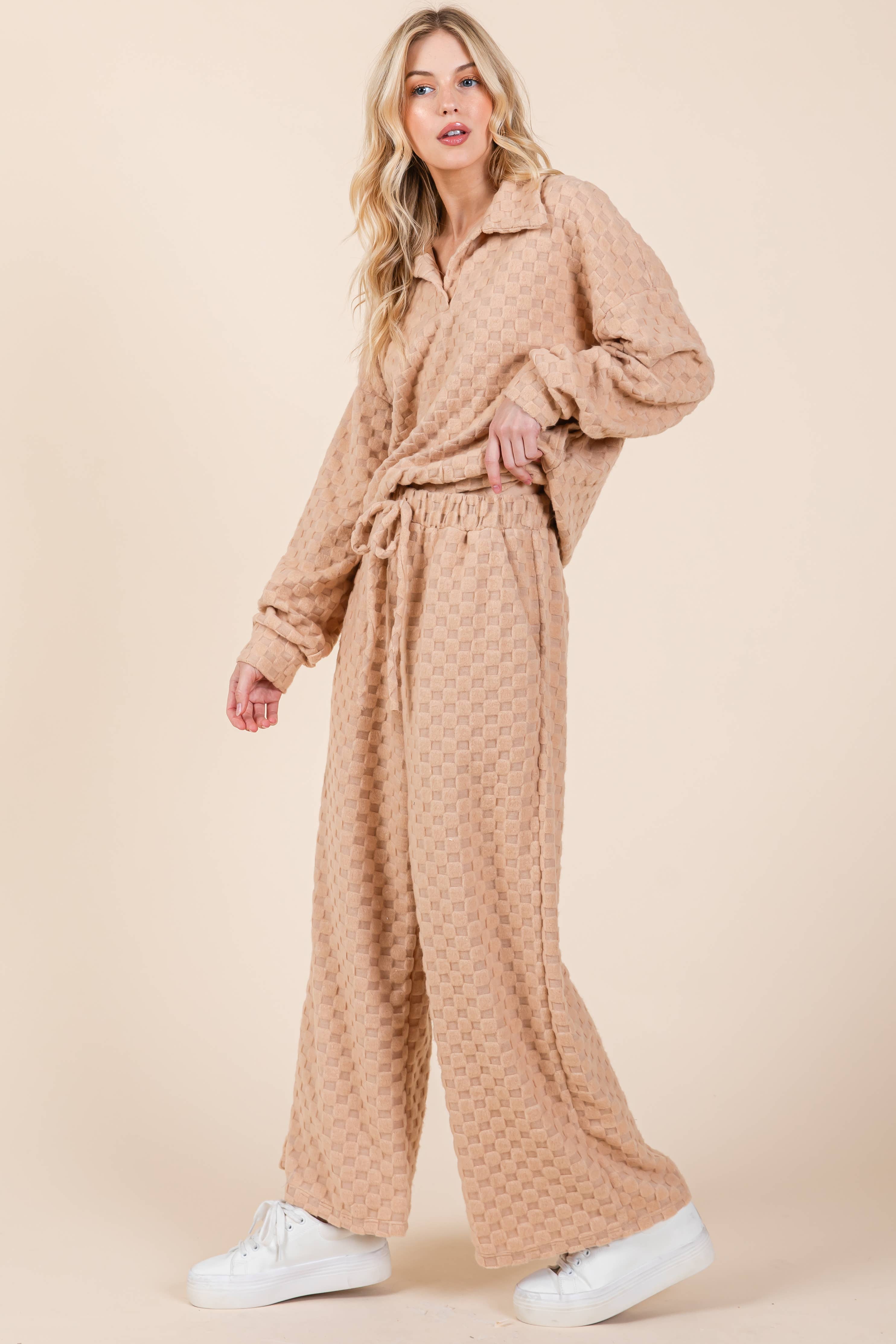 BOMBOM - Vente Pantalon – femme - PANTALON À CARREAUX DUVETEUX PA11055