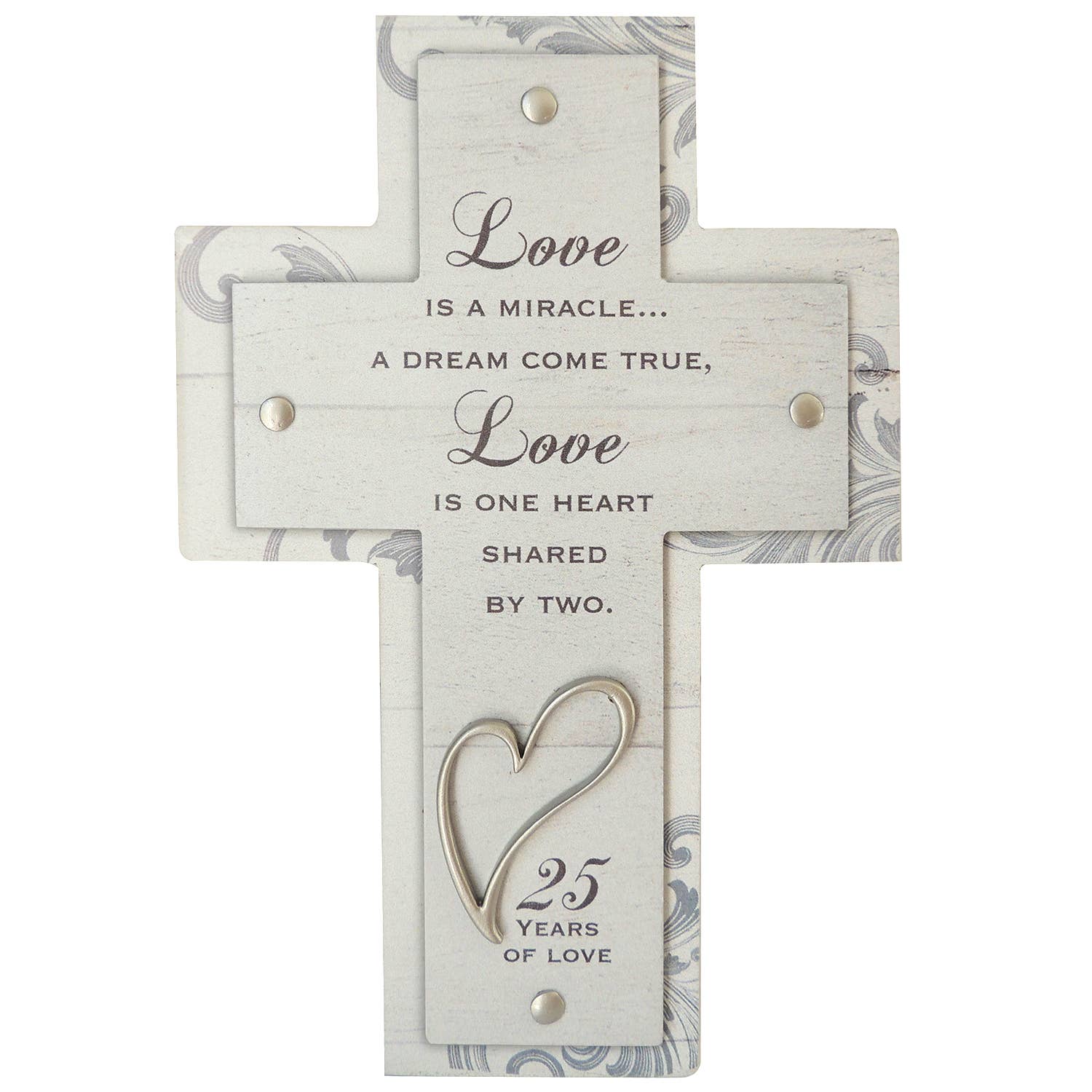 Abbey + CA Gift - Wholesale Wall Cross - Love is a Miracle 25th Anniversary Cross3