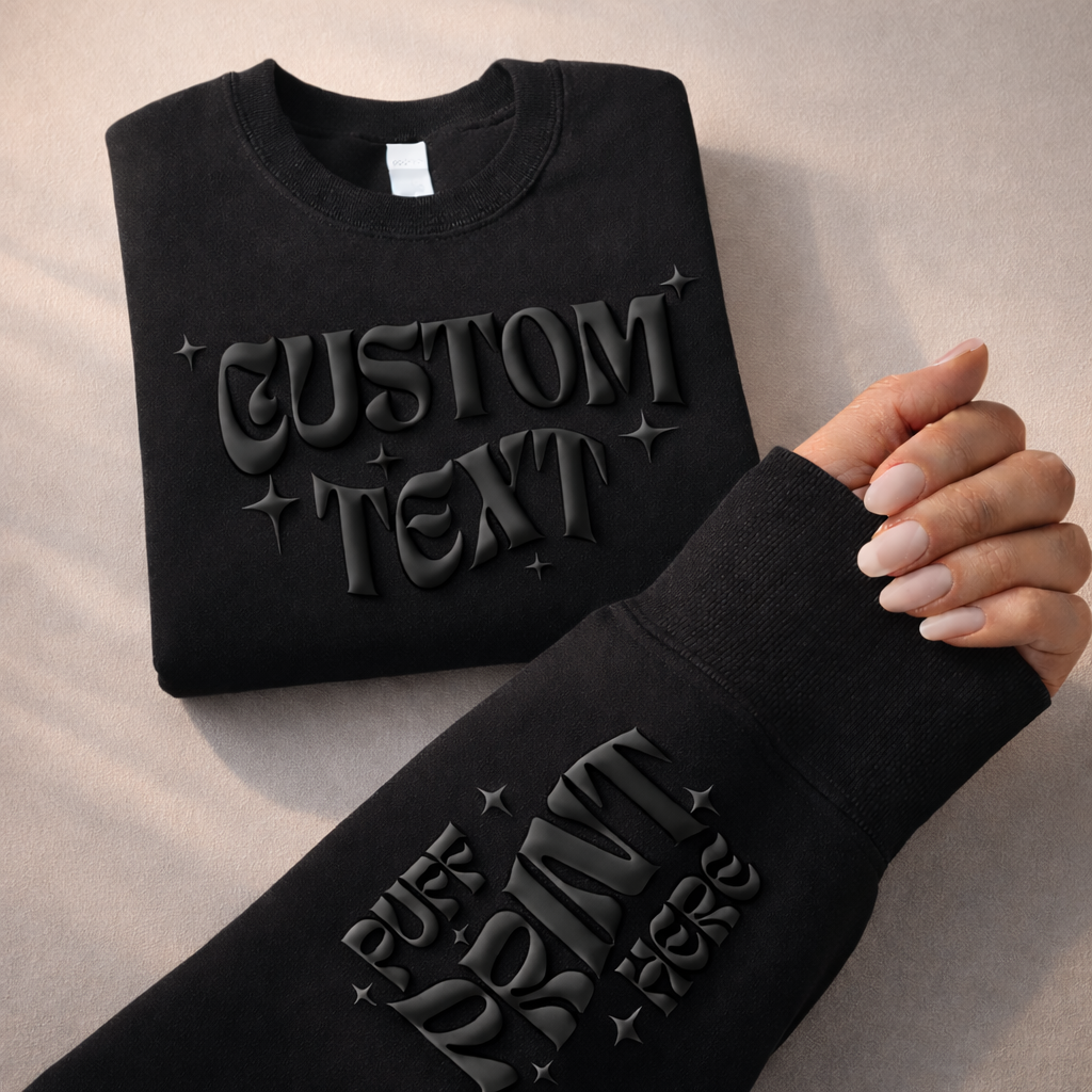 Nobullwoman Apparel - Wholesale Graphic Sweatshirt - Unisex - CUSTOM Wrist Sleeve & Front Puff Print Unisex Sweatshirt1