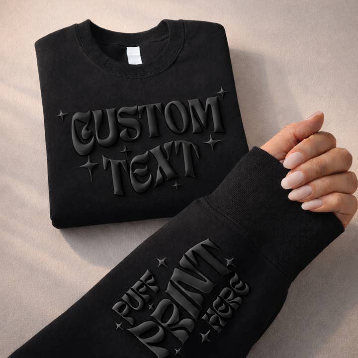 Nobullwoman Apparel - Wholesale Graphic Sweatshirt - Unisex - CUSTOM Wrist Sleeve & Front Puff Print Unisex Sweatshirt1