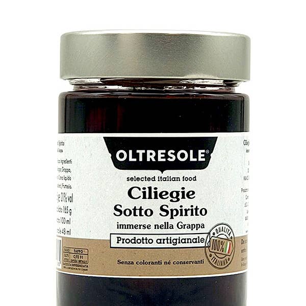 Oltresole - Vendita all'ingrosso Marmellata/Gelatina - Ciliegie Sotto Spirito Alla Grappa 300 G