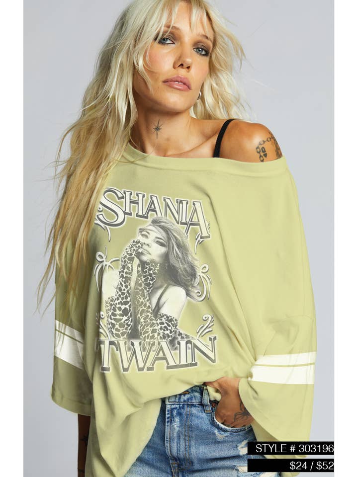 Yellow 303196 - 730 Shania Twain One Size Tee 1055 for wholesale on Faire