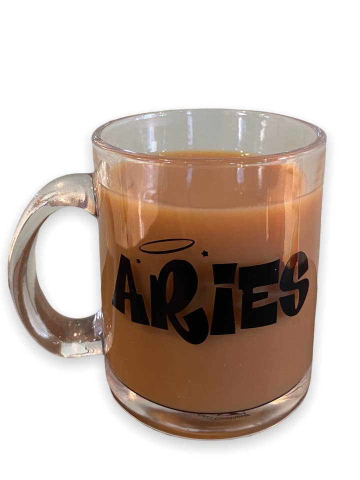 Y2K Zodiac Glass Mug for wholesale by Sylv's Art Creations