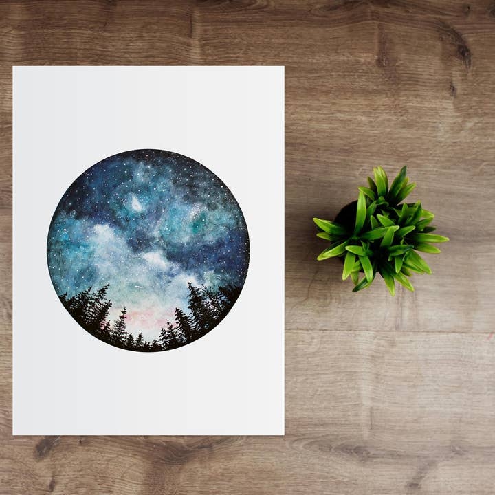 Kunstdruk met sterrenhemel voor wholesale door Charis Raine Illustration