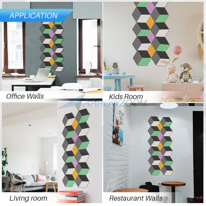 Arrow Zoom Limited - Vendita all'ingrosso Decorazione da parete 3D - Decorazione artistica in feltro a nido d'ape acustico estatico KK12723