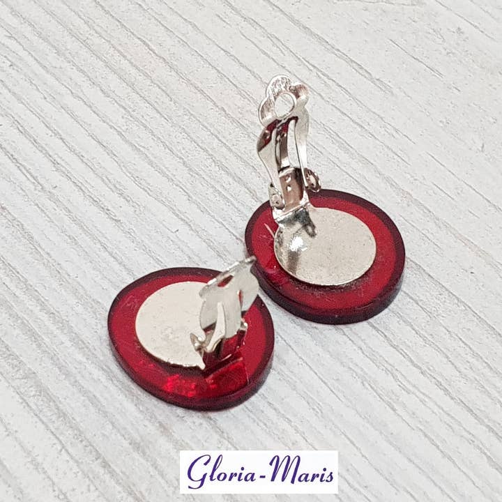Gloria-Maris - Wholesale Clip-On Earrings - High-quality earclips made of Capiz shells 25mm/CS-00122