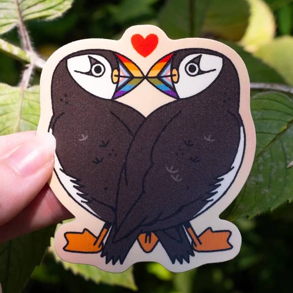 Camp Mustelid - Wholesale Sticker - Prideful Puffin Pair Sticker0