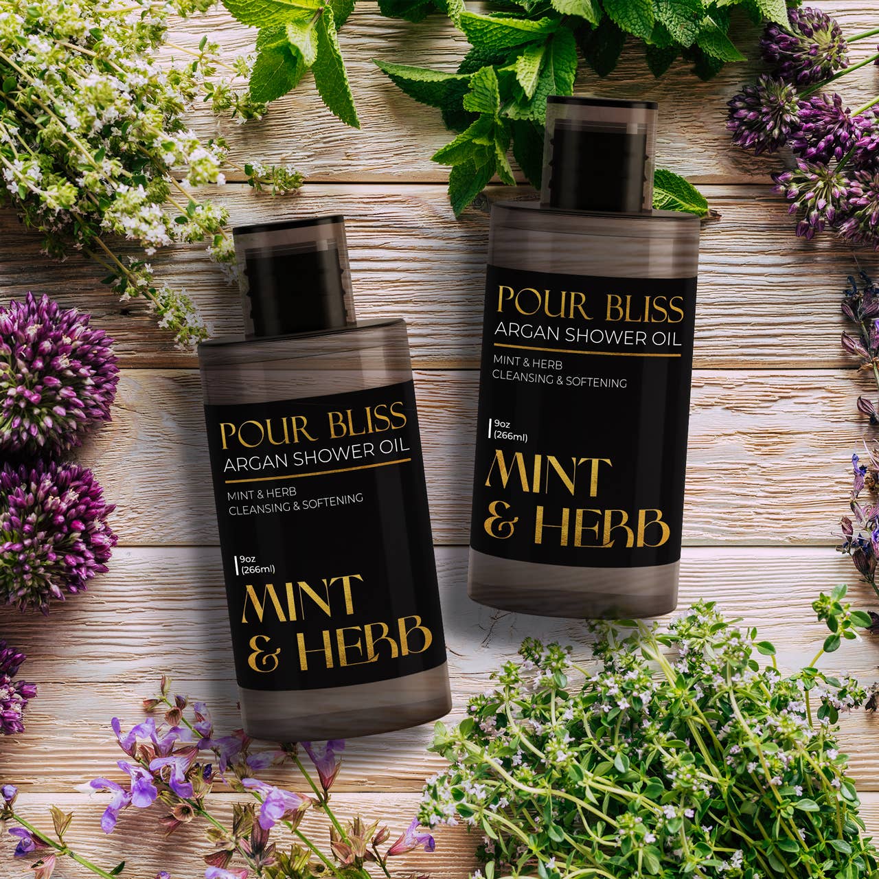 The Midwest Sea Salt Company - Wholesale Body wash/shower gel - Mint & Herb Argan Shower Oil with Premium Fragrance - 9oz5