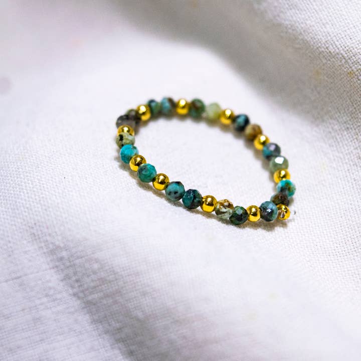 Lumily - Wholesale Band/Stacked Ring - Multi-Stone Gemstone Bead Elastic Ring - Thailand