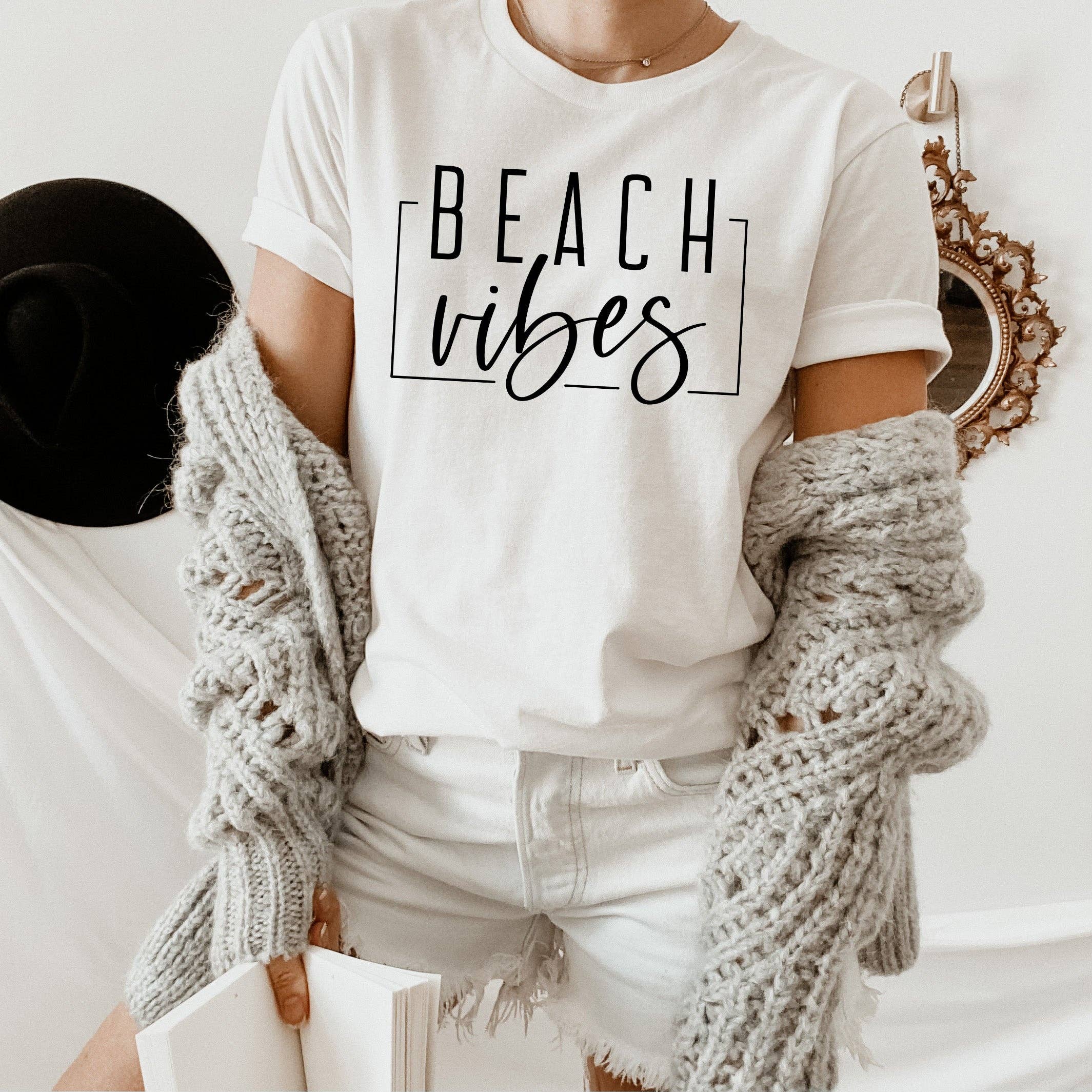 Peach Closet - Wholesale Screen Printed T-Shirt - Women's - Beach Vibes Tee0