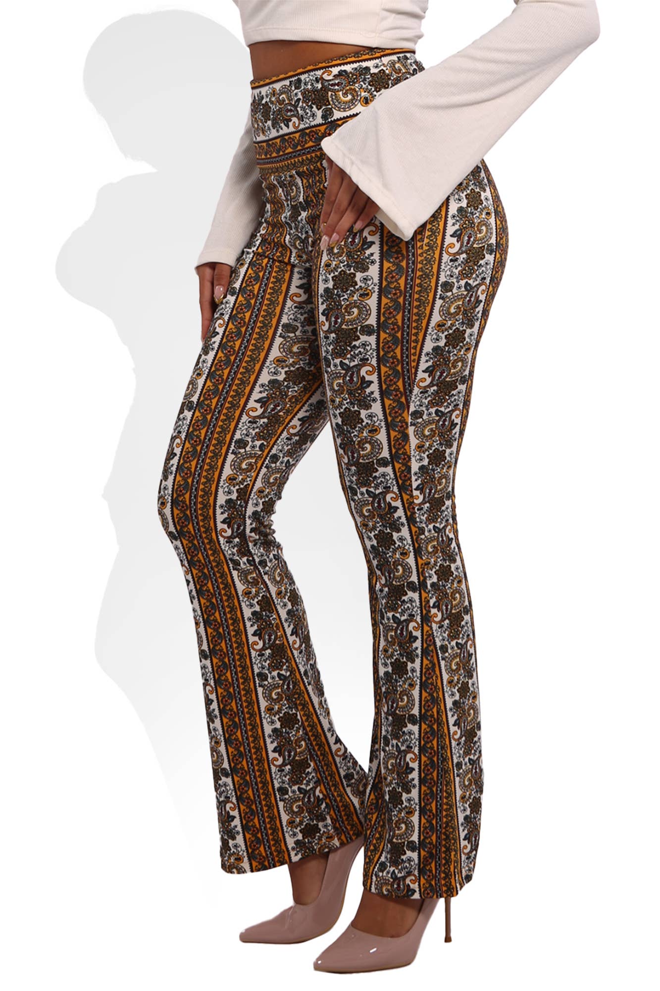 REDFINCH APPAREL INC - Wholesale Pants - Women's - Womens High Waist Soft Brushed Flare Pants2