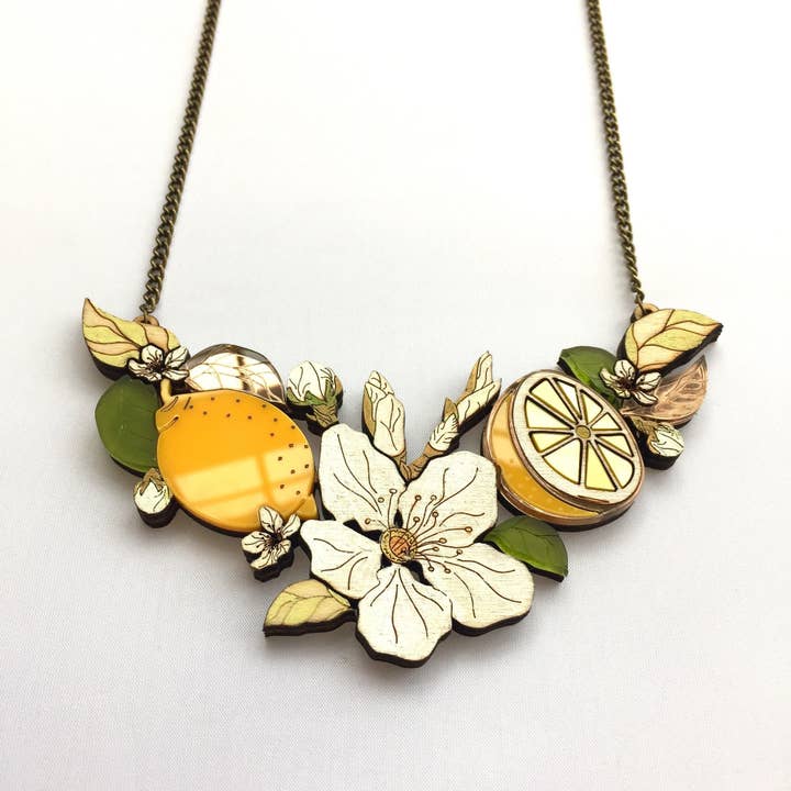 St Clemens Lemon Blossom Statement Necklace for wholesale by Working Clasp