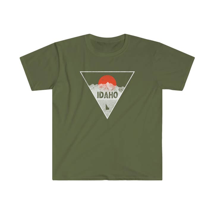 Idaho Mountains Triangle - Softstyle T-Shirt for wholesale by North Beast