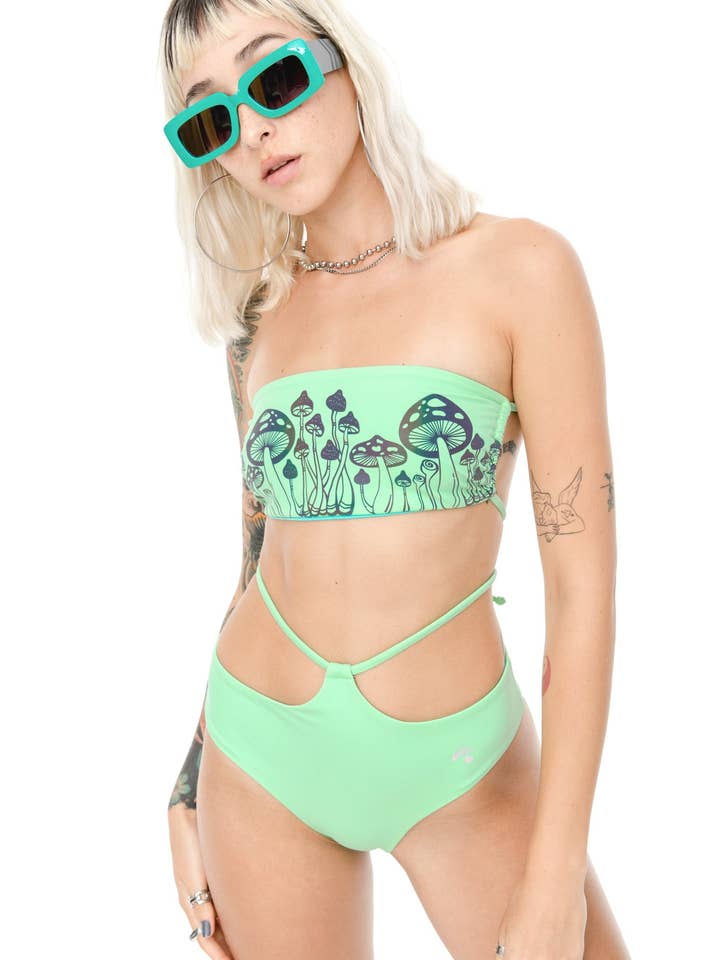 TOWERS SWIMWEAR - Vente Maillot de bain deux-pièces – femme - BIKINI BUSTIER MENTHE CHAMPIGNON