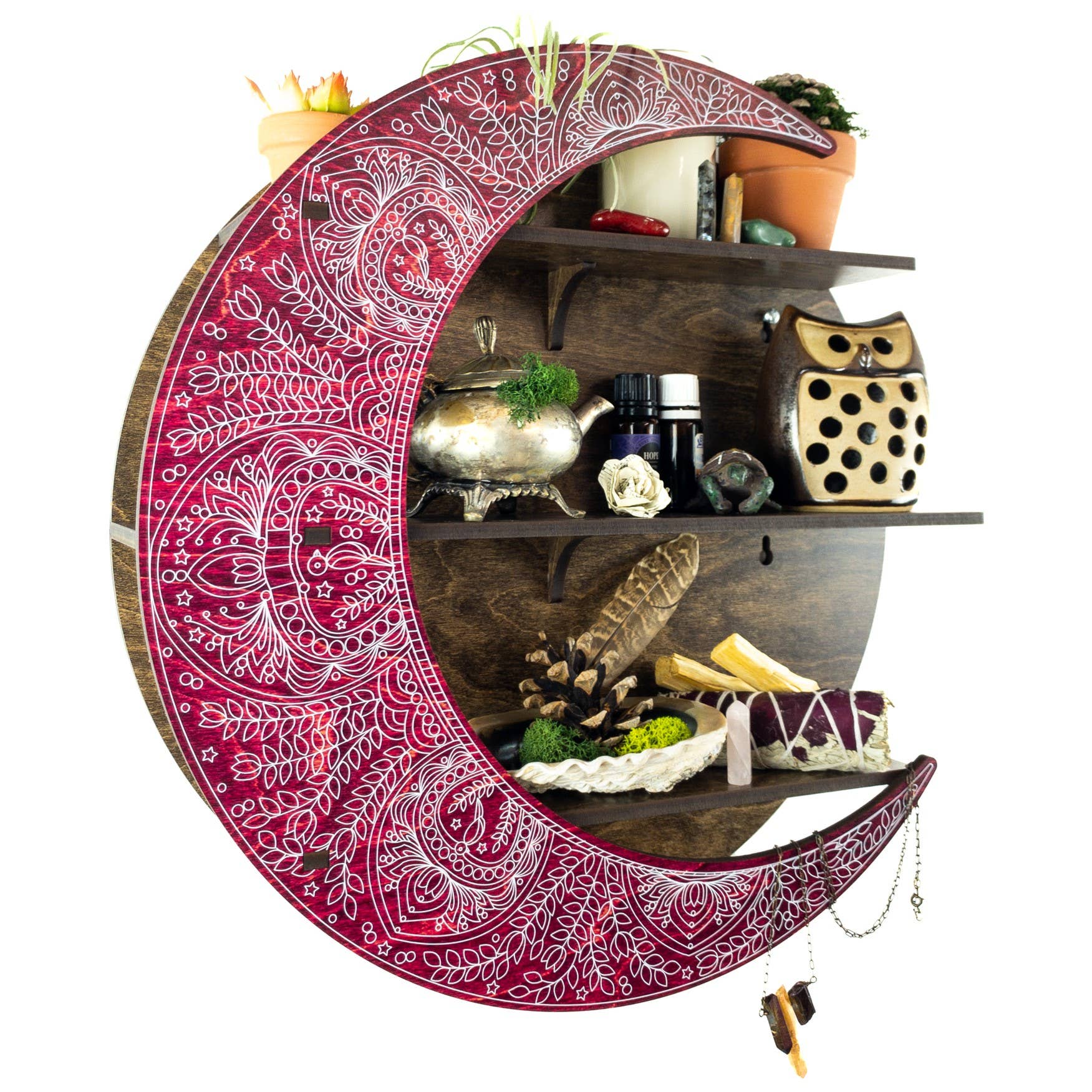 Standish House – Großhandel Wandregale – Mandala-Mondregal, Kristallregal, Regal für ätherische Öle5