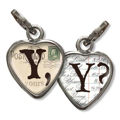 Blasenherz Initiale Y für den Großhandel von Pick Up Sticks Jewelry Company