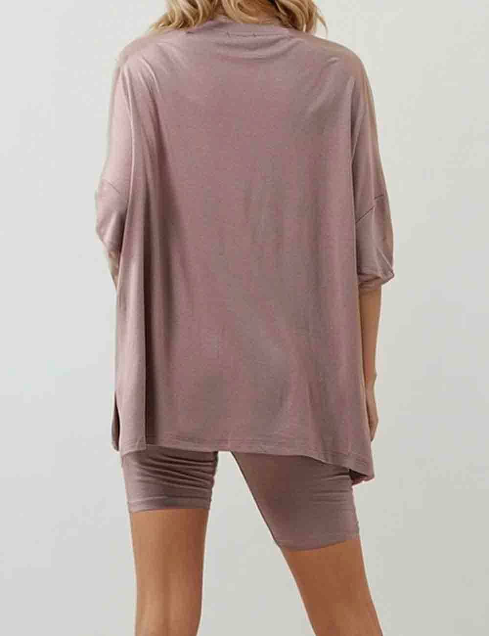 Sweetkama - Wholesale Lounge Set - Women's - Ladies Loose Top and Shorts 2PCS Casual Tee Set SKST2312930