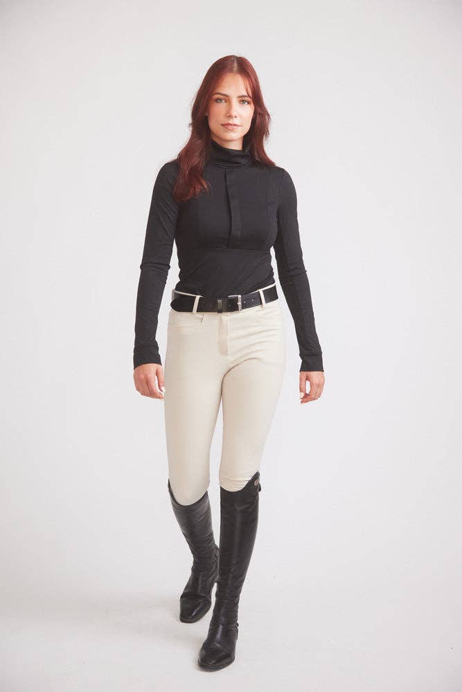 Solid Citizen Equestrian - Wholesale T-Shirt - Women's - Haley | UV Base-layer | Riding top | Turtleneck Sun-shirt | Black12