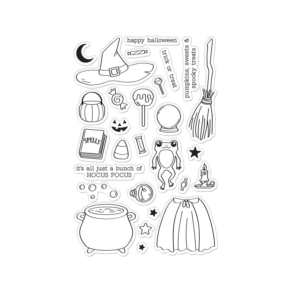Hero Arts + Spellbinders Wholesale - Wholesale Rubber/Decorative Stamp - Hero Arts Tricks and Treats Clear Stamp Set from the Hocus Pocus Collection2