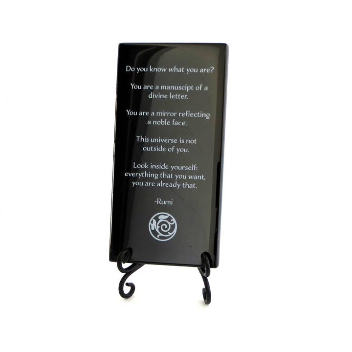 Lifeforce Glass, Inc. - Vente Plaque murale - Plaque en verre, citation Rumi, Savez-vous ce que vous êtes ?5