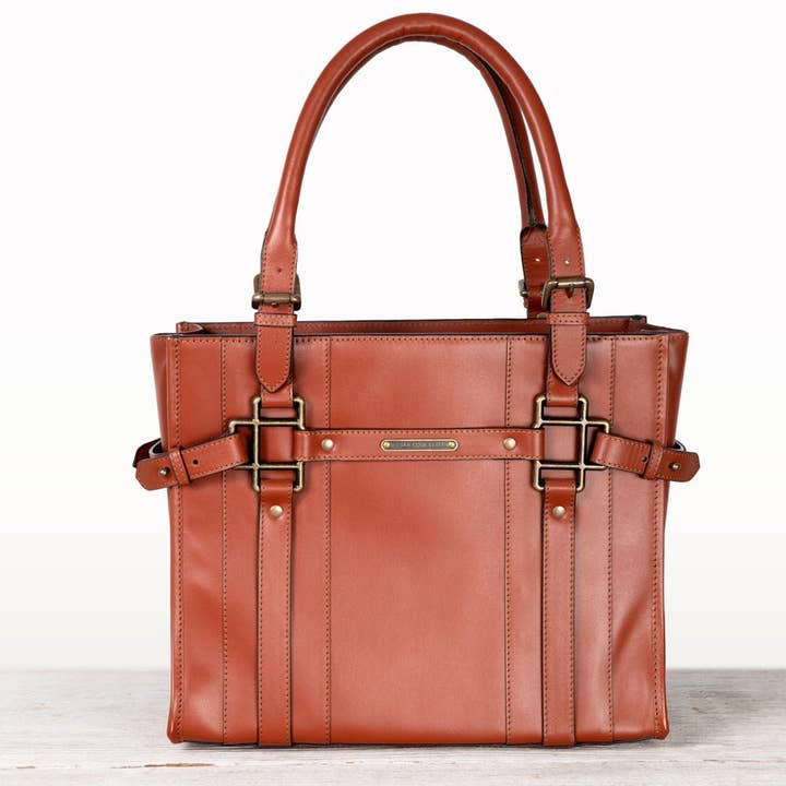 Paddock - Halter Tote Luxury Leather Handbag in Cognac for wholesale by URBAN-EQUESTRIAN