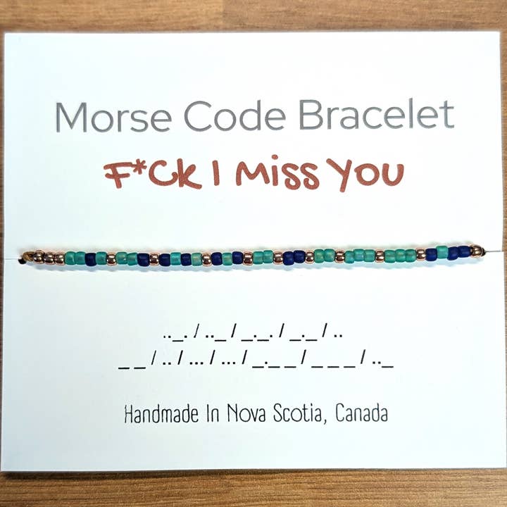 F*ck I Miss You Morse Code Bracelet - Seed Bead Bracelet for wholesale by Harper House Studio