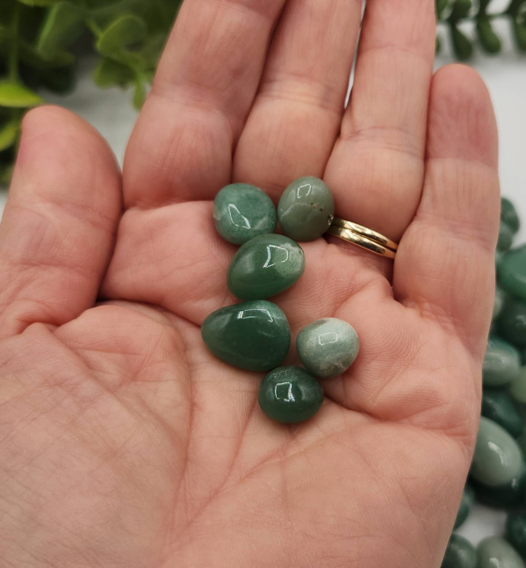 Meraki Gemstones – wholesale Spiritual stone/crystal – Green Aventurine Tumbled Gemstones 10-20mm (0.5kg/1.1 lbs.)6