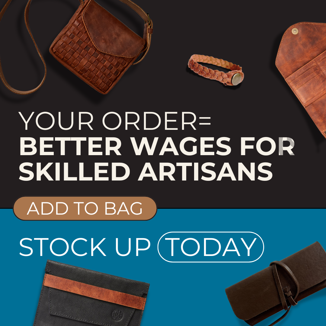 Lazarus Artisan Goods – wholesale Coasters – Leather Coaster Set |  4-pack | Home Decor | Artisan Made4