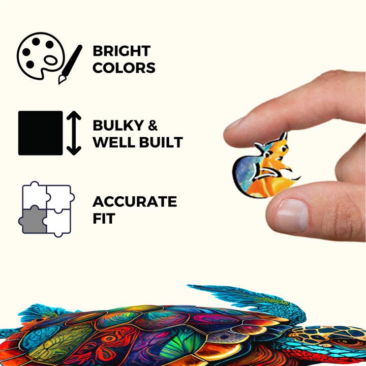 Crafthub - Wholesale Puzzle - Adult - Captivating Turtle Wooden Jigsaw Puzzle - Elegant1