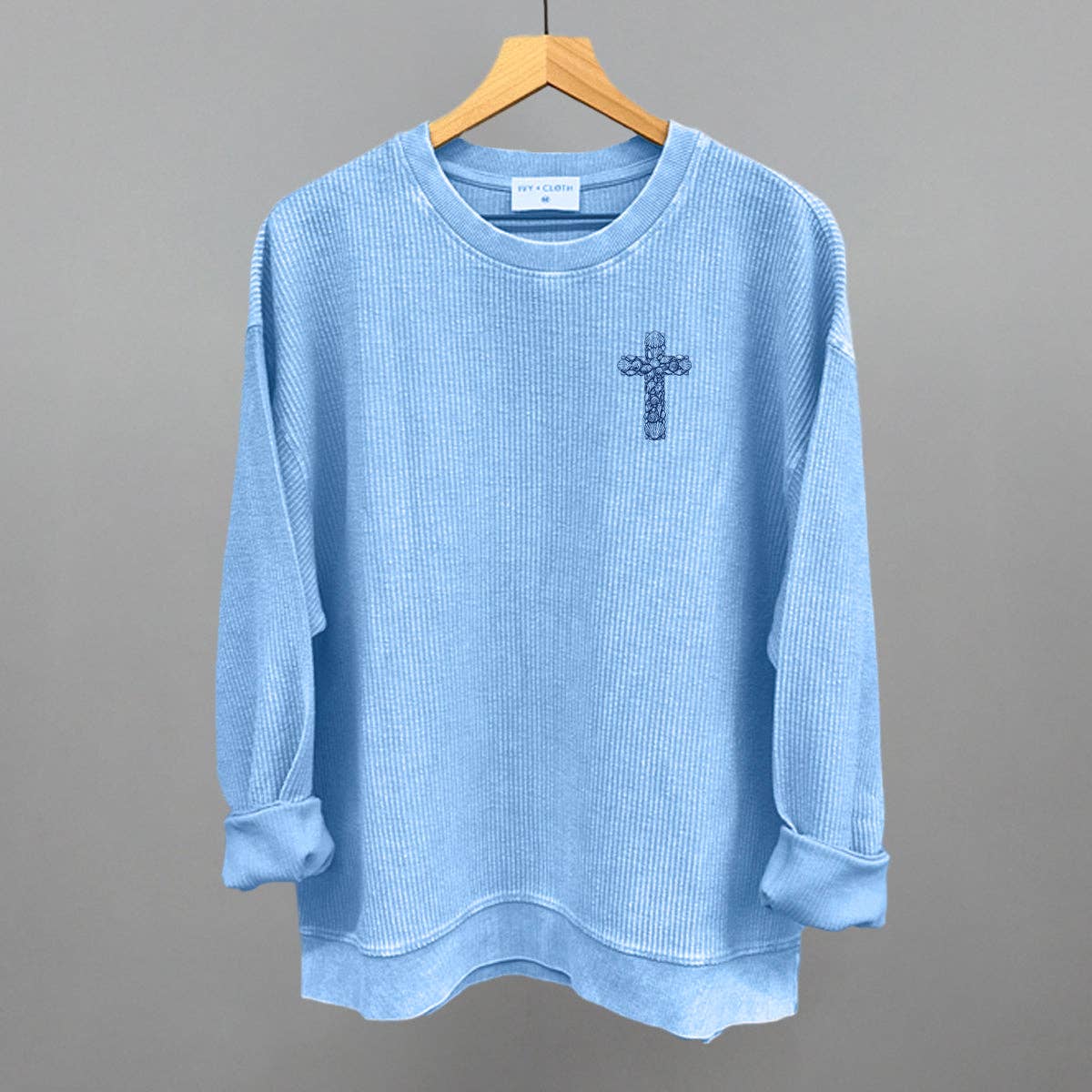 Ivy + Cloth - Wholesale Screen Printed T-Shirt - Women's - Seashell Cross (Left Chest)6