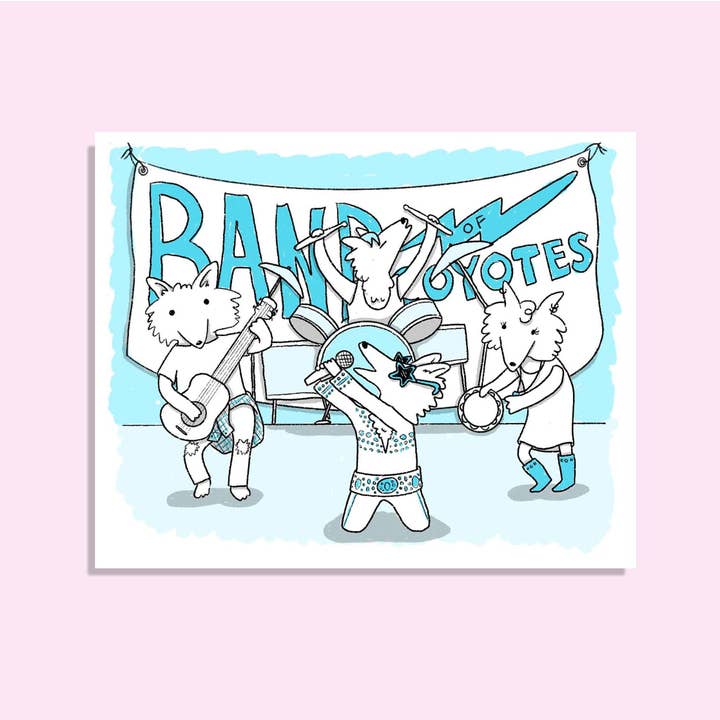 Band of Coyotes - 8 « x 10" Art Print - Impressions Wall Art - Impressions pour encadrement - Prints Art pour la vente par Sarah Parker Illustration