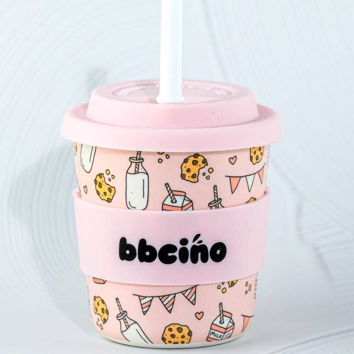 BBcino - Wholesale Drinking glass/cup – Kids & Baby - Tough Cookie in Pink Kids Keep Cup - 240ml (STRAW INCLUDED)1