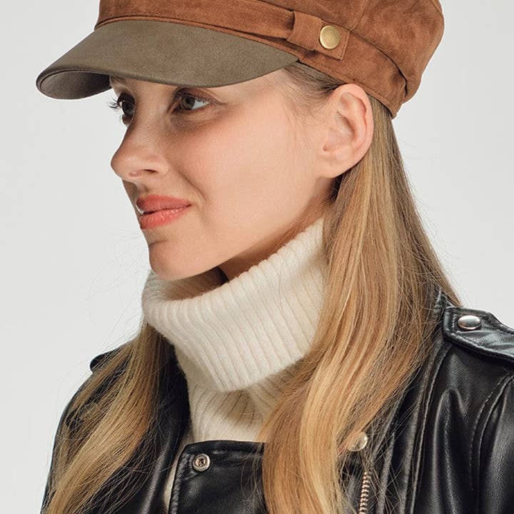 MiMi Wholesale - Wholesale Newsboy/Schoolboy Hat - Women's - FHE0166 Faux Suede Fisherman's Cap