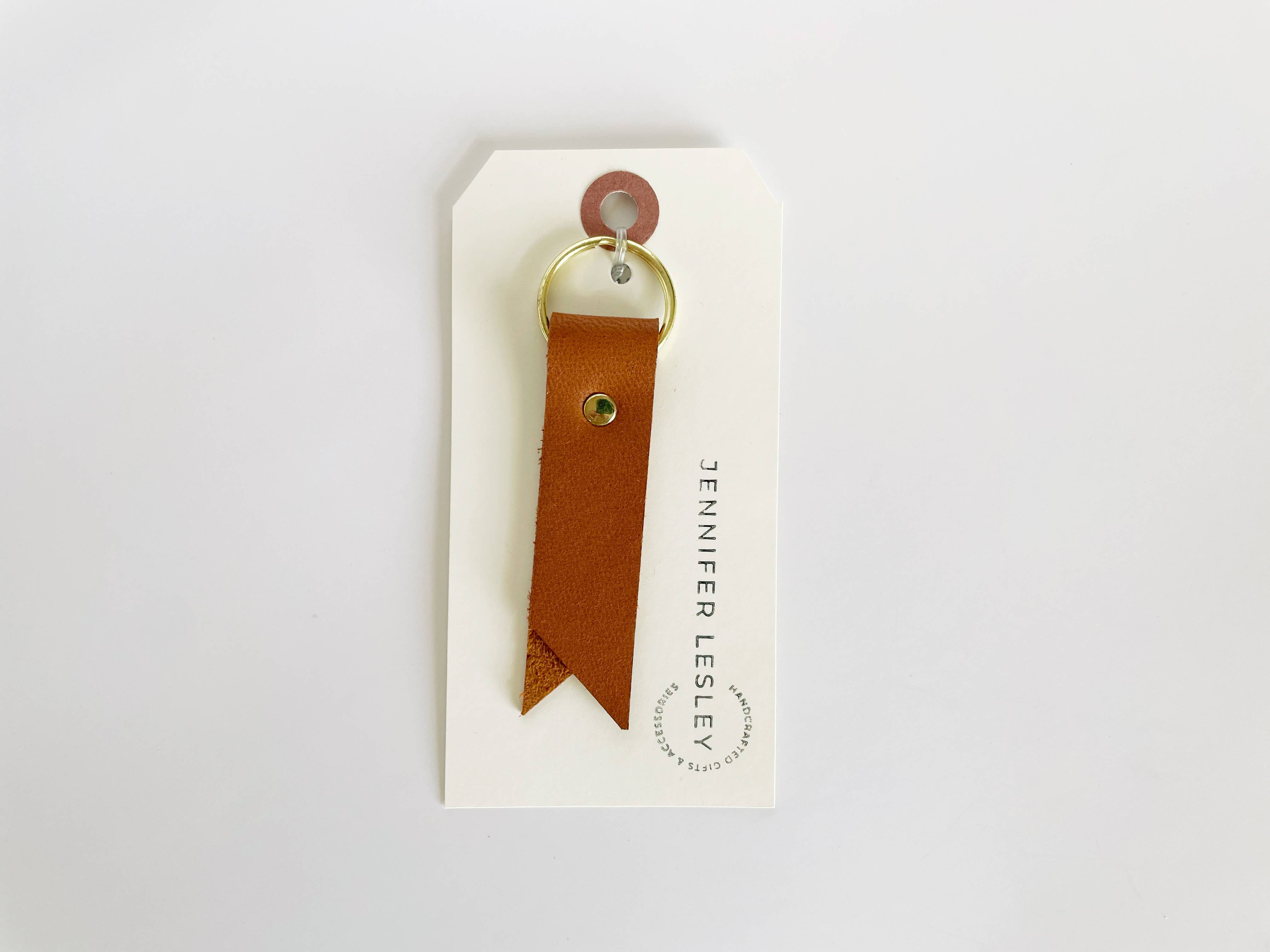 Jennifer Lesley – Engroshandel Nøglering - Unisex – Læder Nøglering — Tan