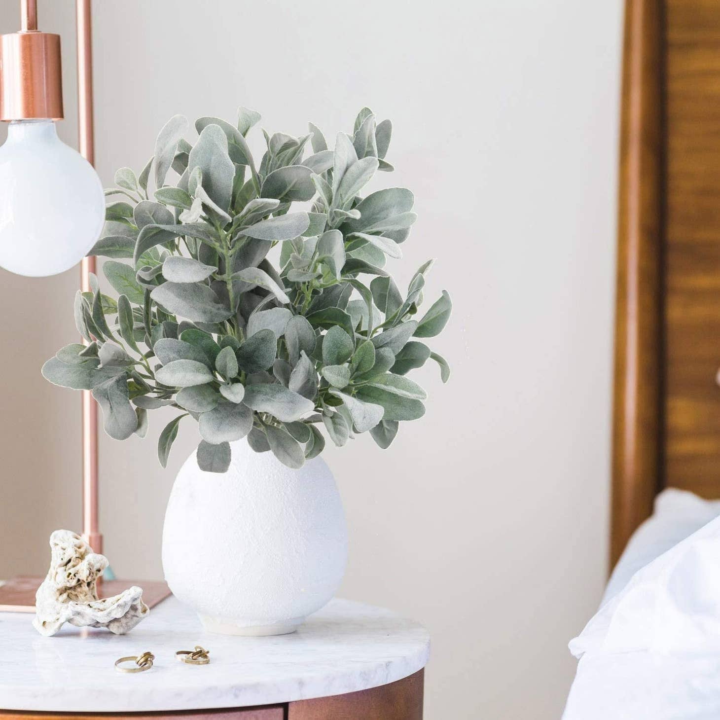 Larksilk – Flores artificiais por atacado – Flor falsa de orelha de cordeiro de 29" - Haste decorativa realista2