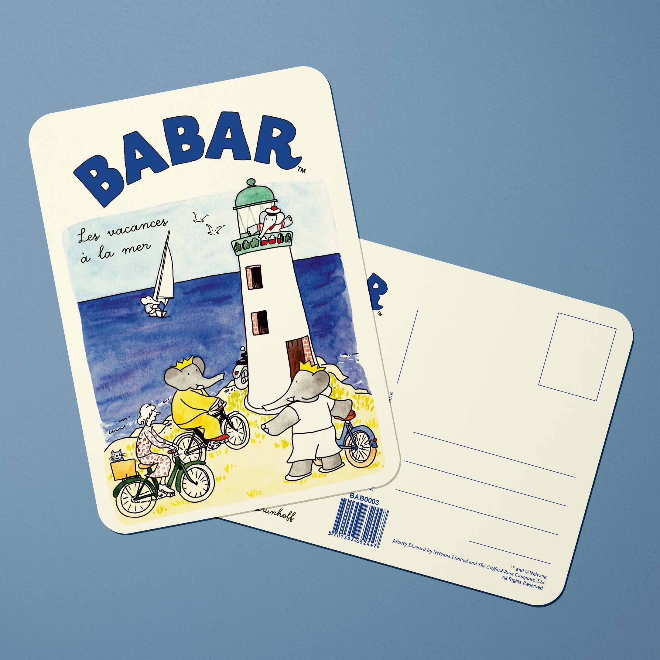 Oneart - Wholesale Postcard - Babar Postcard The Holidays at the Sea - BAB00241