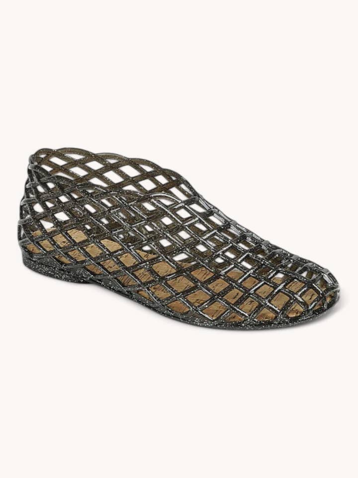 CCOCCI - Wholesale Sandals - Women's - METEOR-28 JELLY WOVEN MESH SLIP-ON FLAT SANDALS