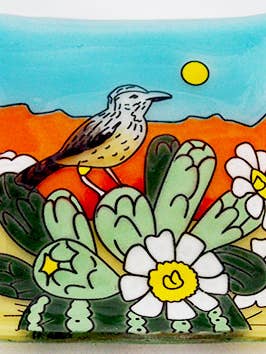 Assiette carrée fleur de cactus pour la vente par Pampeana