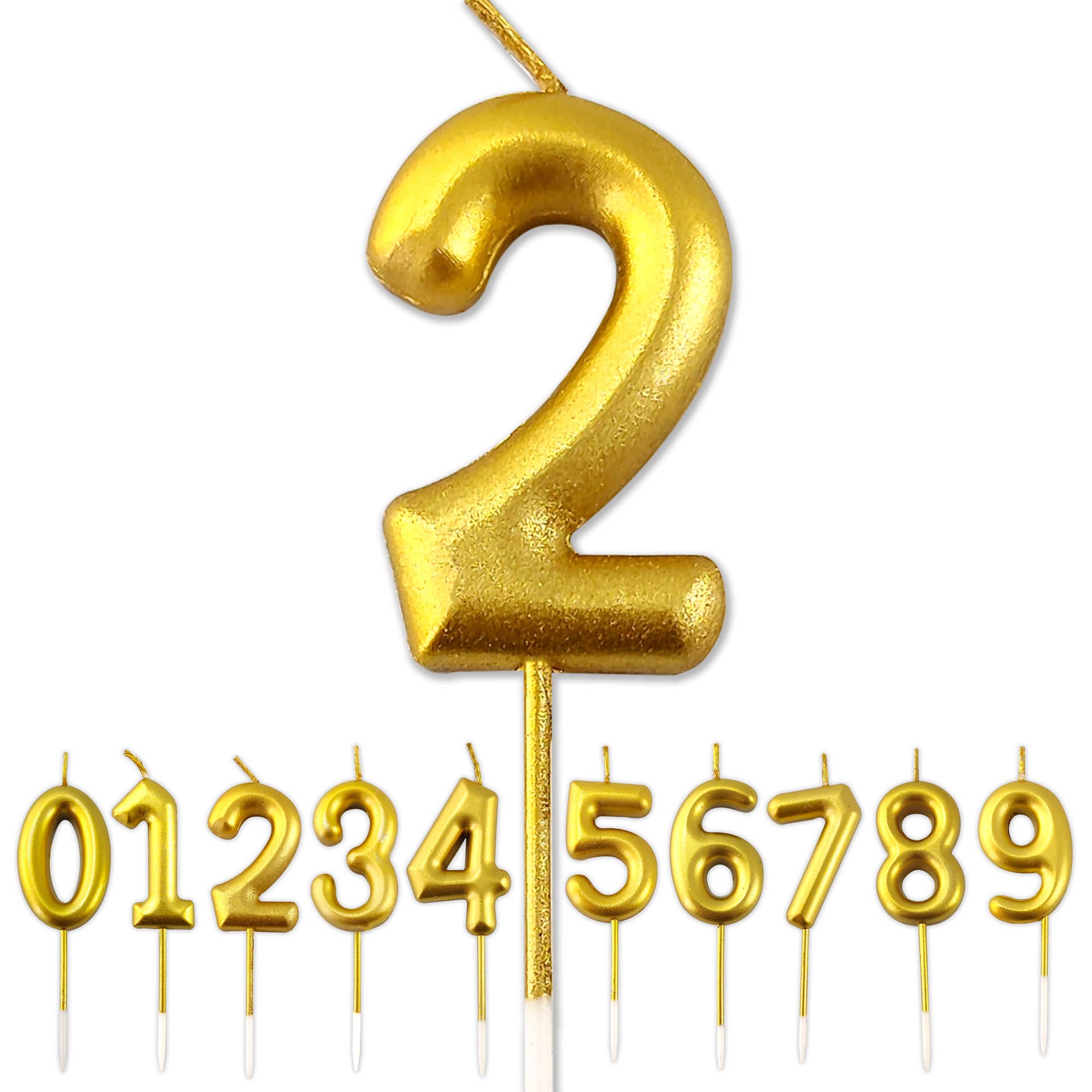 Toyventures - Wholesale Cake Candle - Gold Birthday Age Number Year Candles Cake Topper3