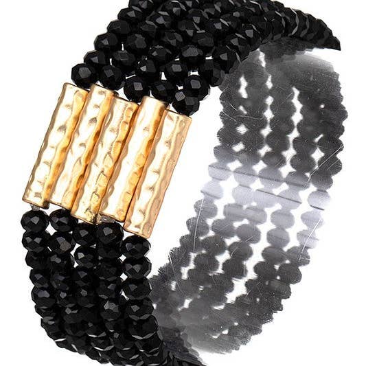 Andrea Bijoux - Wholesale Beaded Bracelet - GLASS SEED BEAD METAL ACCENT BRACELET1