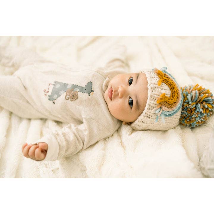 Huggalugs - Vente Bonnet – enfant - Bonnet en tricot arc-en-ciel bleu sarcelle pour bébés et enfants - SOLDES7