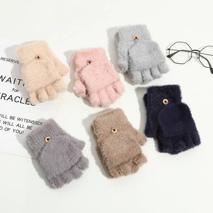 Half-Finger Flip Gloves Warm Touchscreen Design_CWAG00696 for wholesale by ACCITY