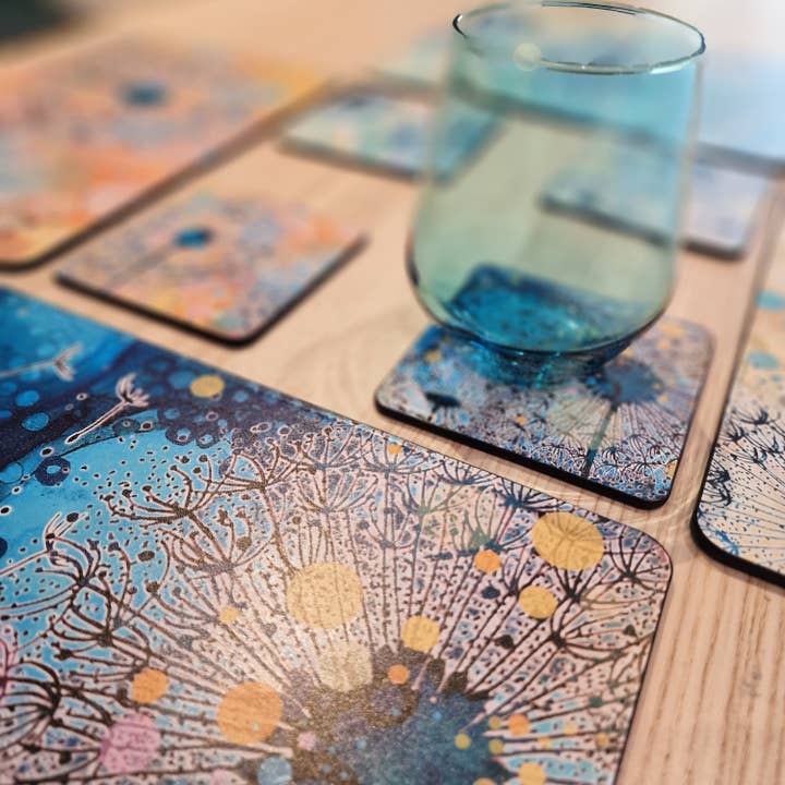 By Jo Crafts – wholesale Placemat – Dandelion Placemat and Coaster Set 7