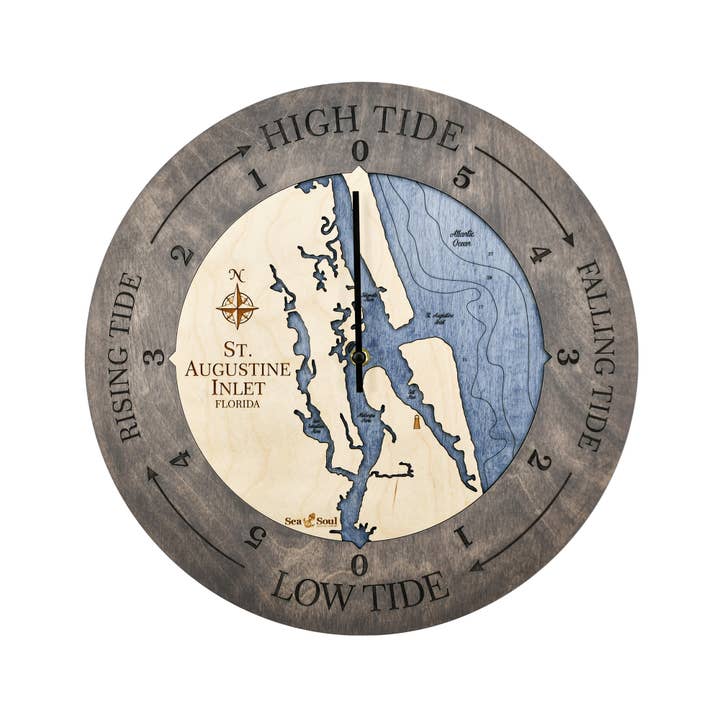 Sea & Soul Nautical Chart Art - Wholesale Wall Clock - Florida East Coast Nautical Chart Tide Clock-Many Locations5