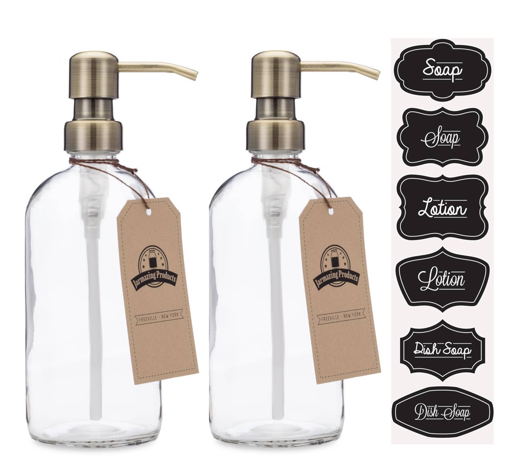 Jarmazing Products - Wholesale Soap Dispenser - Clear Glass 16oz Bottle Soap and Lotion Dispenser8
