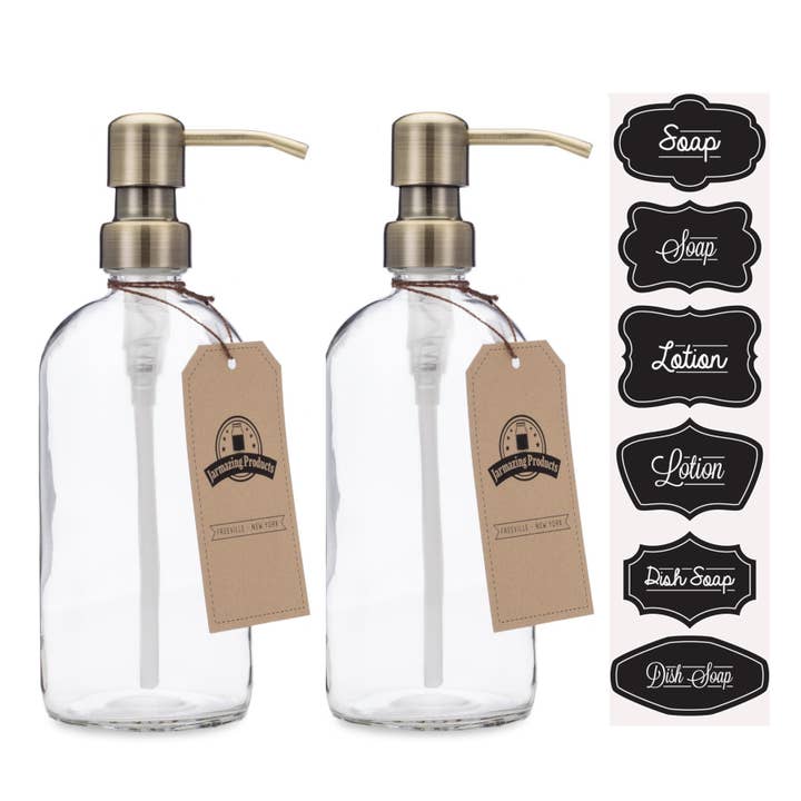 Jarmazing Products - Wholesale Soap Dispenser - Clear Glass 16oz Bottle Soap and Lotion Dispenser8