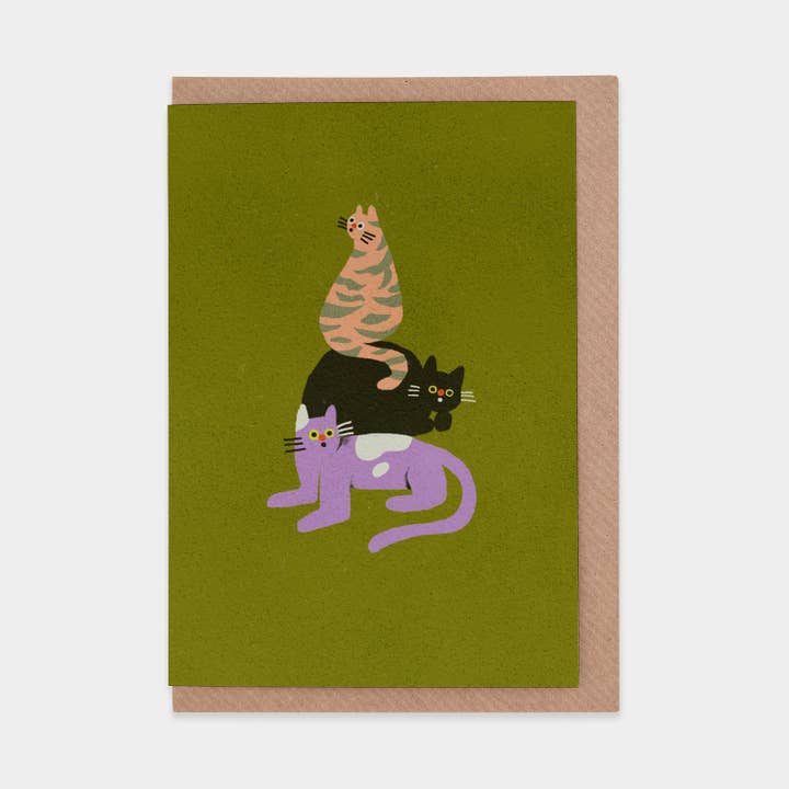 Suprised Cats Greetings Card by Zsófia Győrfi for wholesale by Evermade